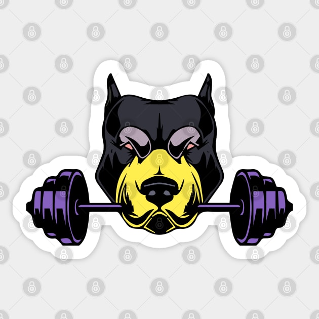 Dog Carrying Dumbell Sticker by Right-Fit27